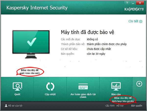 Cách quét virus bằng phần mềm Kaspersky