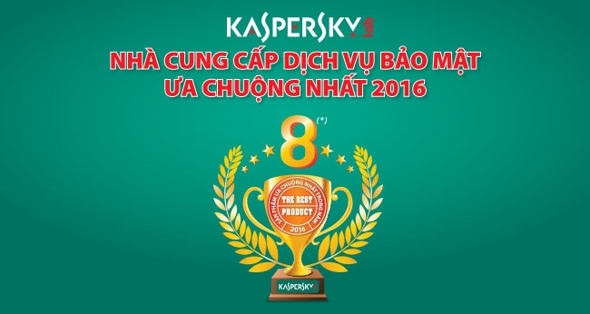 Kaspersky được trao danh hiệu sản phẩm CNTT bảo mật tốt nhất Việt Nam năm 2016